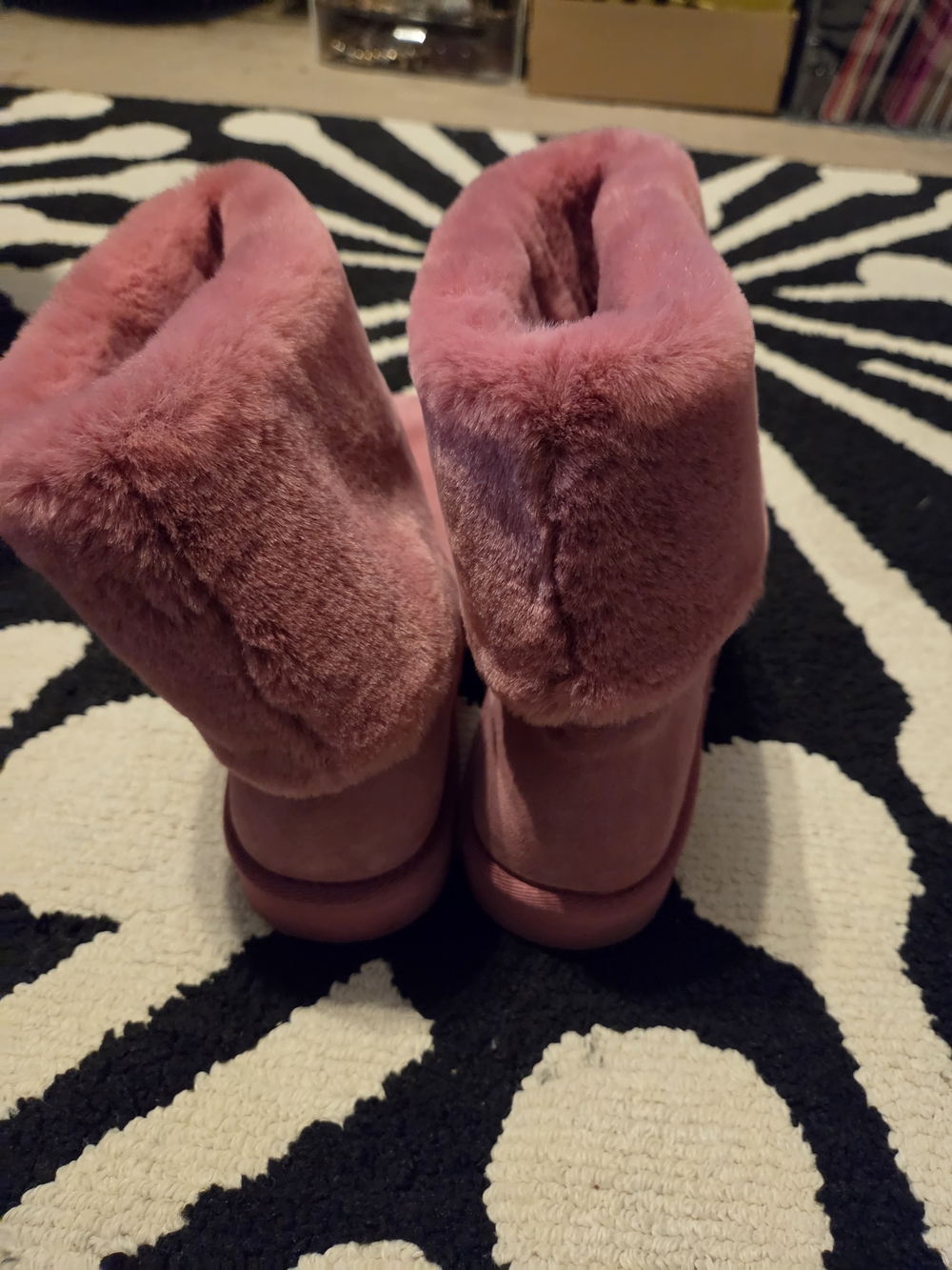 Michael Kors Pink Faux-Fur Ankle Boots